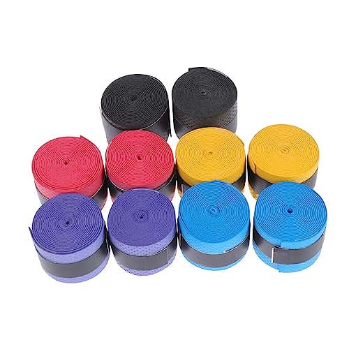Veemoon 10 Pcs Non-Slip Hand Glue Tape for Tennis Rackets - Sweat Absorbent Skid Resistance Accessories
