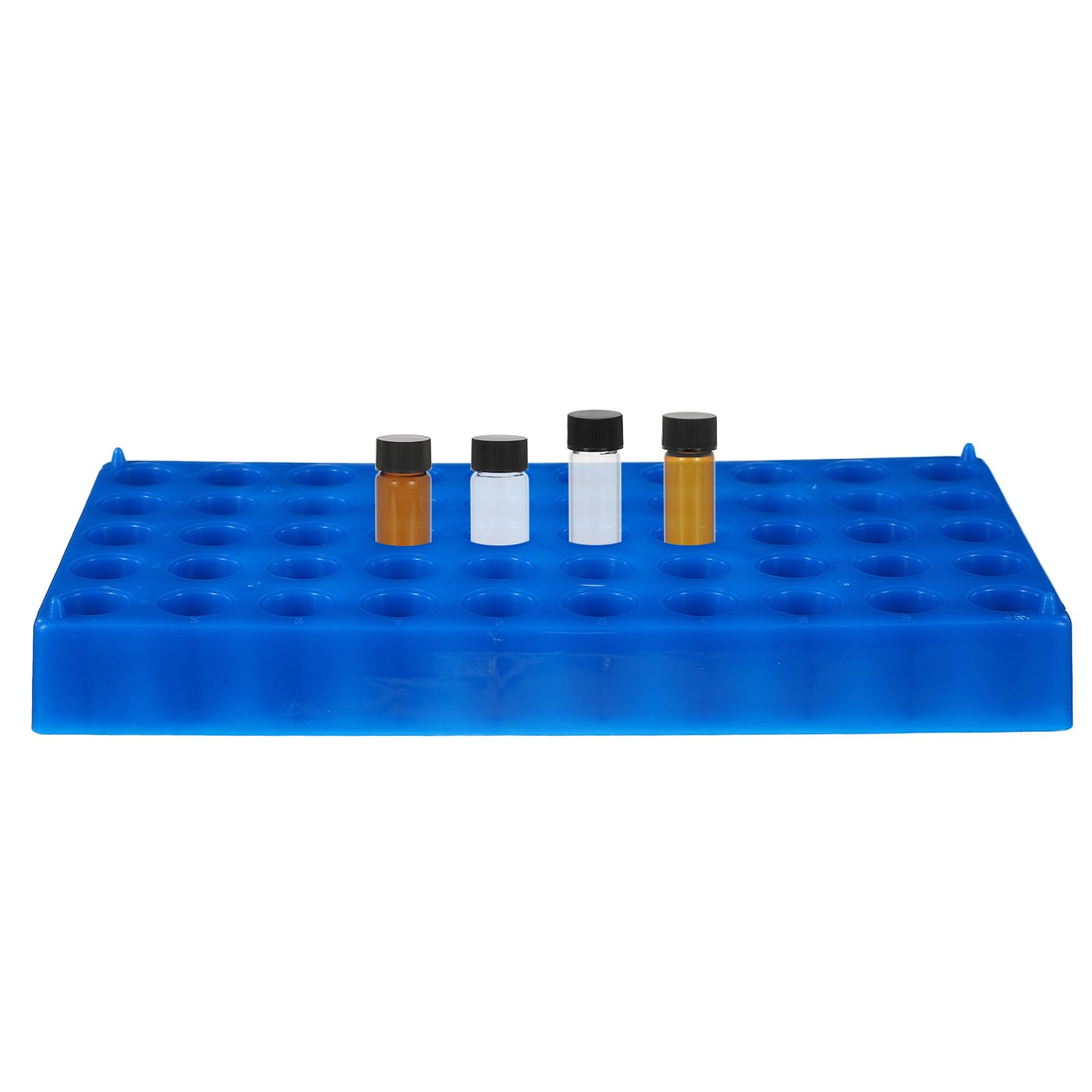 PATIKIL Porta Provette Per Vial Da 4ml, 3 Confezioni Porta Provette Impilabile 50-Pozzi Per Microcentrifuga, Blu