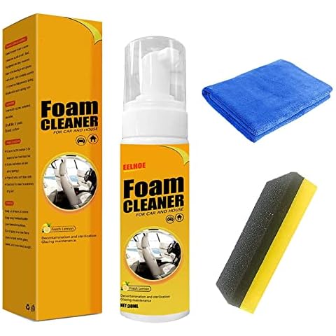 shoxil Foam Cleaner, Spray Foam Cleaner, Multifunctional Car Foam Cleaner, Foam Cleaner for Car and House Lemon Flavor, Strong Decontamination Cleaners Spray for Kitchen and Car (30ml, 1Pcs) Cover
