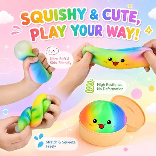Dumpling Squishy Mystery, Giant Squishy Dumplings Mystery mit Dampfer, Fidget Toy für Stress Relief, Decompression Antistressbälle Stressball für Erwachsene Kinder, Geburtstag Geschenk