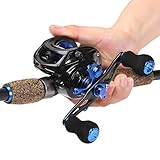 Sougayilang Sapphire Fishing Rod with Reel Combos Baitcasting Telescopic Travel Non-Slip Rubber Handle Fishing Kits, Medium Power (7FT Rod+Right Hand Reel)