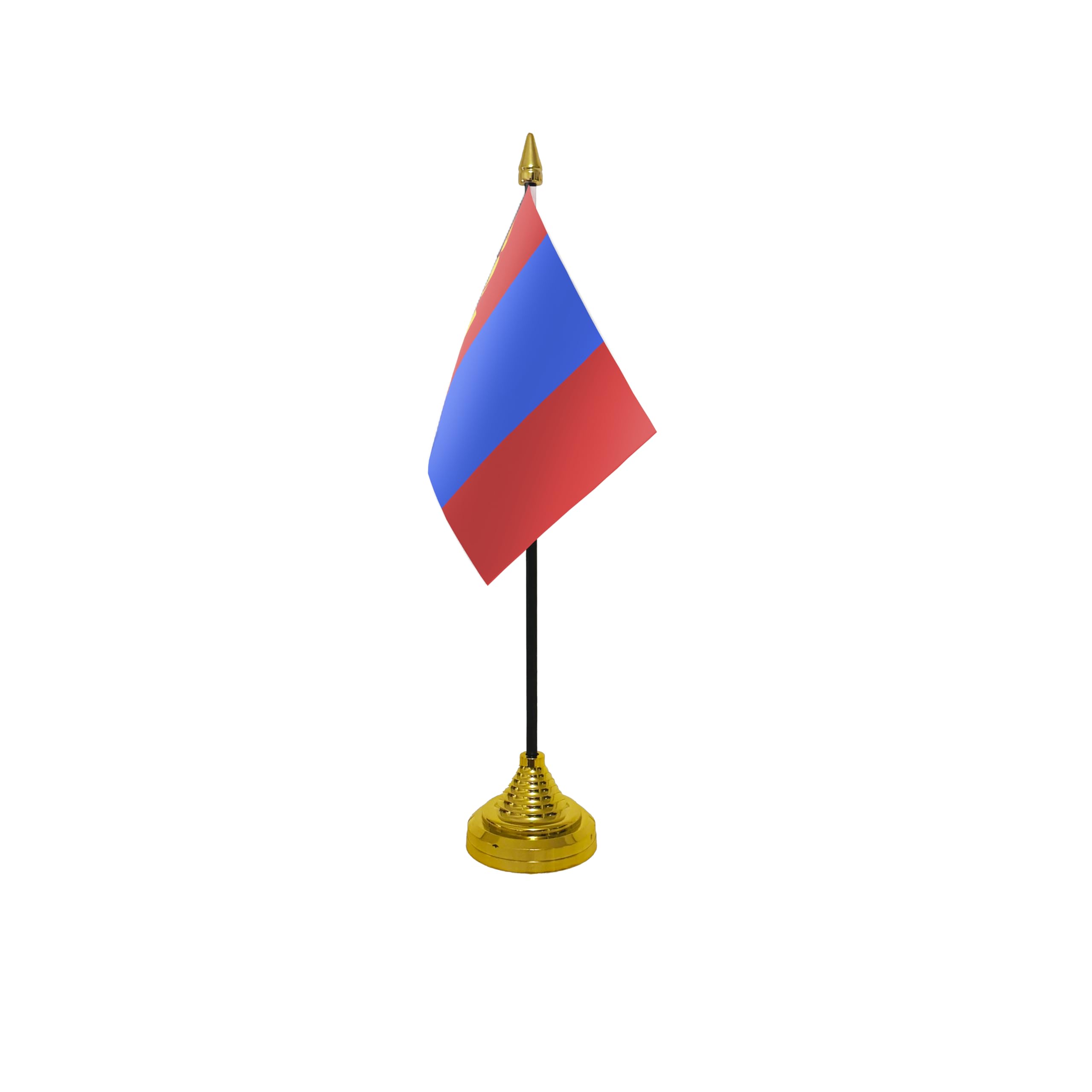 Flagtex Mongolia Small Table Flag With Gold Base
