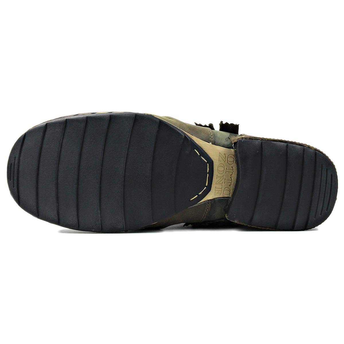 OSSTONE Botas para Moto Botines Hombre de Invierno Piel Zapatos Negras Vestir Nieve Piel Forradas Calientes Planas Combate Militares Cremallera Boots OS-5008-8-H-Green
