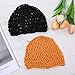 WLLHYF Sleep Hair Wrap Net 2 PC Breathable Knitted Sleeping Cap Snood Press Hairs Nets Wig Crochet Hairnet Cover Sew In Weave Locs Buns Maintenance Coverings for Hair Protection(Black/Orange)