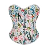 HMRGLMIE Corsetti da donna, top gotico con lacci, overbust, modellante, corsetto floreale con stecche, corsetto vintage, corsetto da allenamento for la vita, bustier(Black,M)