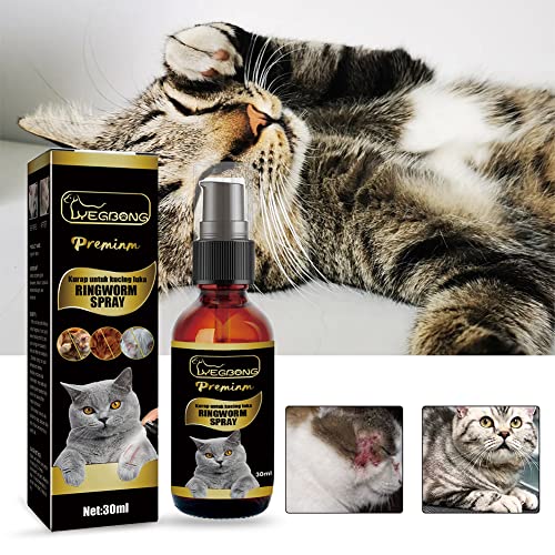 AMZLORD 30 ml Ringelflechte Milben Spray Krankheit Juckreiz Milbe Lindern Haustier Pflege Spray Reduzieren Lokale Entzündung Katze Liefert