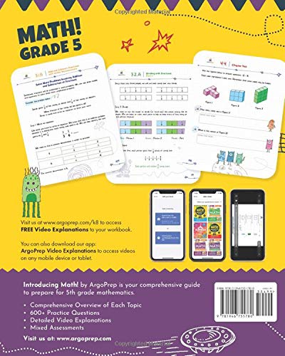 Introducing MATH! Grade 5 by ArgoPrep: 600+ Practice Questions + Comprehensive Overview of Each Topic + Detailed Video Explanations Included | 5th ... (Introducing MATH! Series by ArgoPrep)