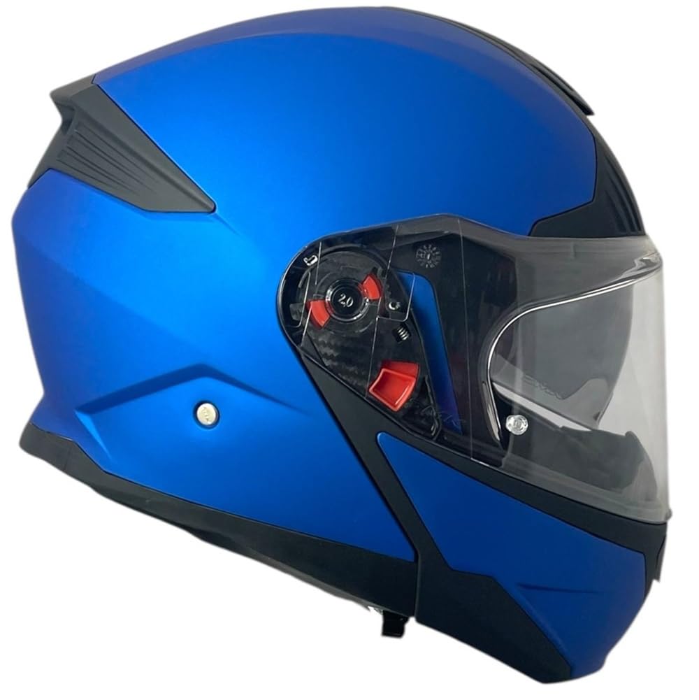 SMK Helmets Casco Modular Modelo GULLWING Azul Mate (MA500) Totalmente Homologado 22.06 (M 57/58)