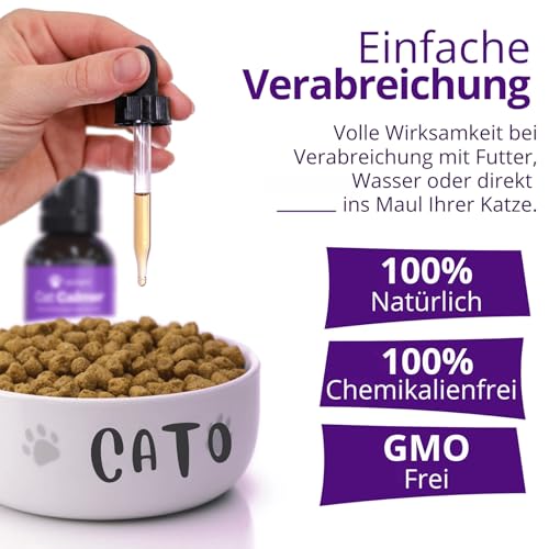 Tropfen Katze Beruhigung, Beruhigungsmittel für katzen, Beruhigung Katze, Baldrian Katze - Anti Stress für Katzen, 100 % Natürlich, 30 ml