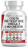 COQ10 200mg Red Yeast Rice 3000mg Omega 3 3000mg Magnesium Complex 500mg Niacin Zinc Vitamin K2 D3 -