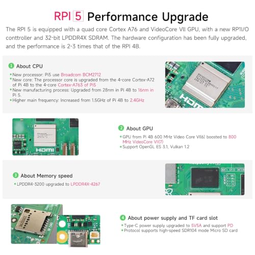 Image of Yahboom Pi 5 2GB Starter Kit with 270 Panoramic Case,10-inch Display,PCIE Expansion Board,Keyboard and Mouse 27W 5.1V /5A Power Adapter (Pi5 2GB, Ultimate Kit)