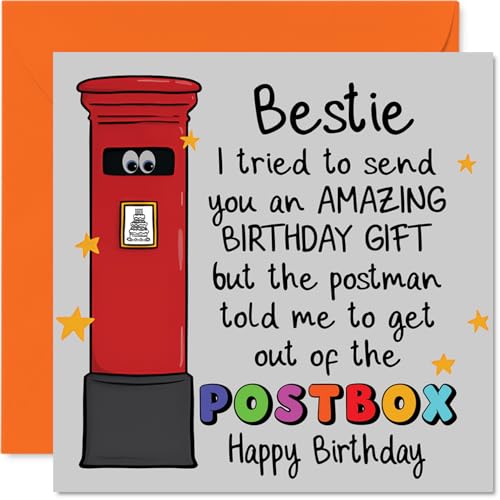 Stuff4 Funny Birthday Card for Bestie, Laughs Delivered First Class