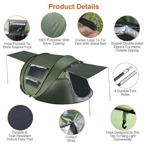 Carpa Easy Pop Up Instantánea para Camping 8 Personas miniatura 5