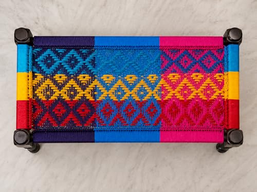 Image of Handwoven Wooden Bench | Traditional Rope Charpai Stool | Solid Wood Frame Seating for Living Room, Balcony & Outdoor | Durable & Stylish Design (Multicolor)