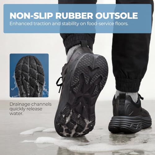 NORTIV 8 Women's Slip-Resistant Lace-Up Work Shoes (All Black or Black/White) 35.99 + Free Shipping + 40% Off Code 4OOER6LD - image 4