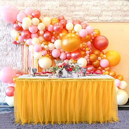 Htper Gonna da tavolo in tulle arancione per baby