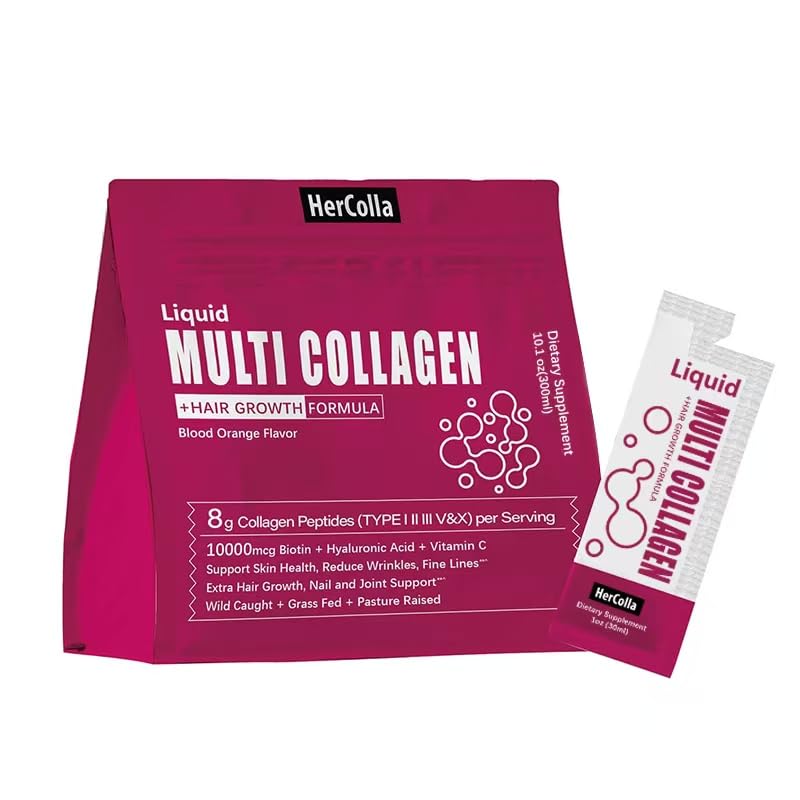 Liquid Collagen for Women, 10000mcg Biotin, 8000mg Multi Type Col...