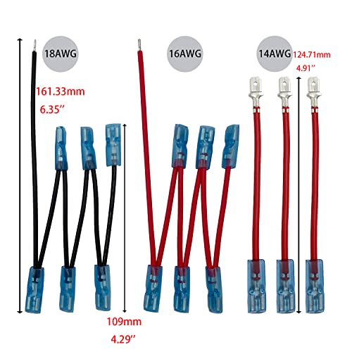 Image of 3 Way Rocker Swicth Panel 5 Pin Rocker Switch Jumper Wire Set with Male Spade and Female Connectors fot Automotive Polaris Ranger RZR ATV Console Switch Install Waterproof