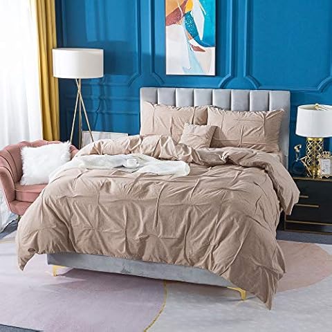 Softta Rust Pinch Pleated Duvet Cover Set Cover