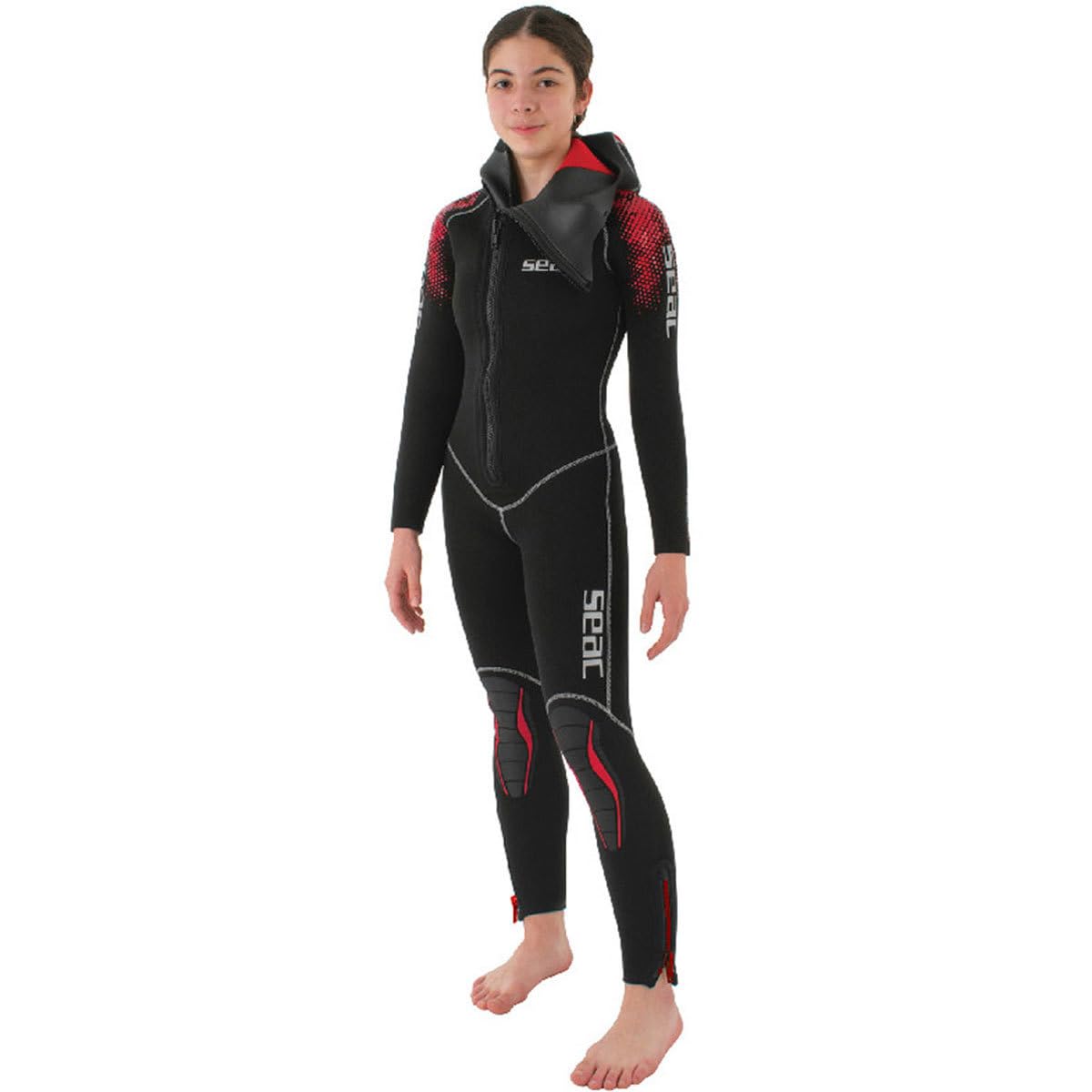 SEAC Muta da Subacquea Monopezzo con Cappuccio Integrato per Adulti, Nero/Blu Scuro, Neoprene, Immersione