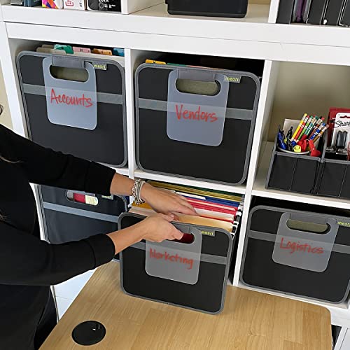 Meori Portable Hanging File Box Collapsible Organize Folders Office-To-Go Wfh Lava Black #TOP5