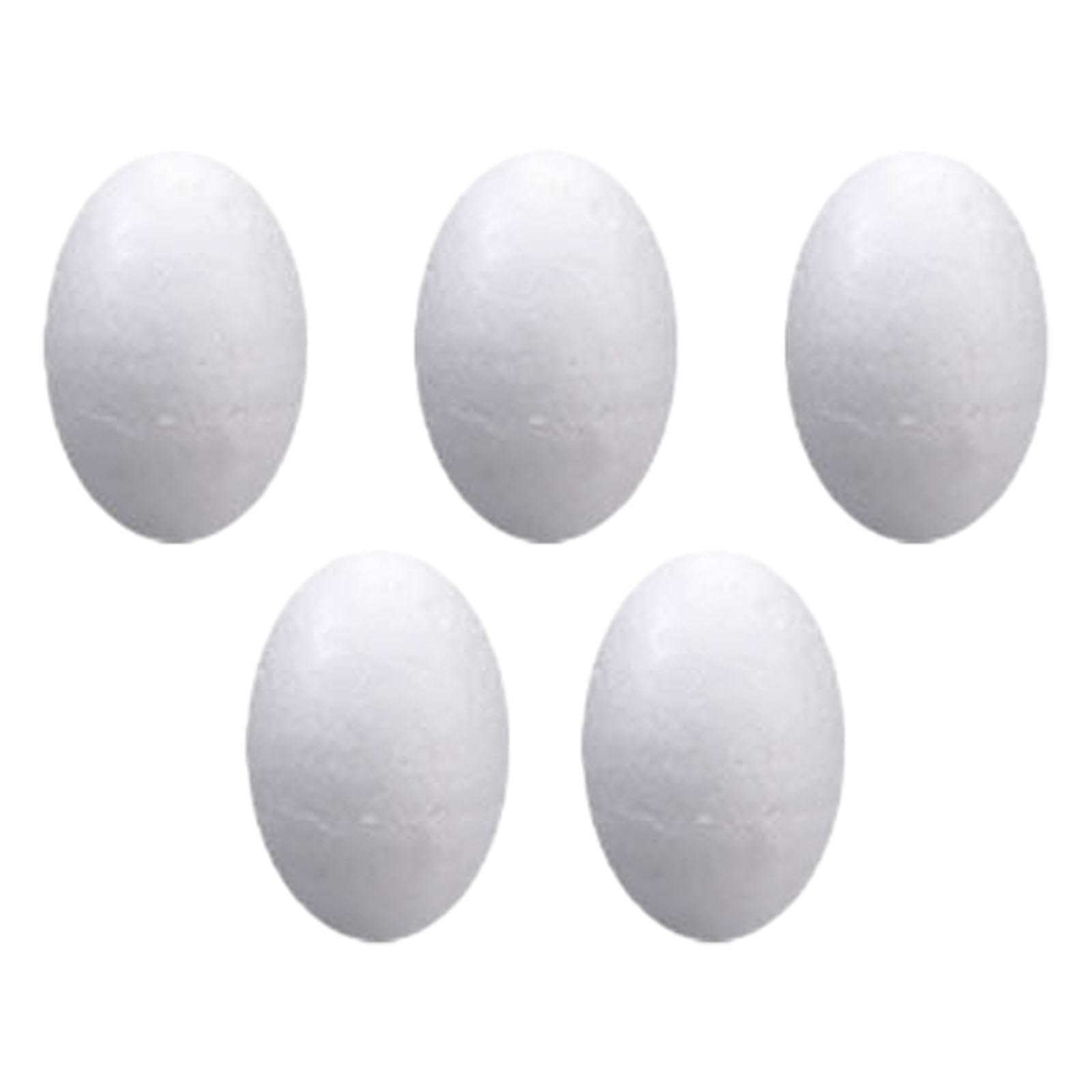 Generic Uova di Polistirolo Espanso, Uova Bianche Non Verniciate, Decorazioni Finte, Uova di Pasqua per Fai Da Te, Decorazioni Fatte a Mano per L'asilo, 5 Pezzi Da 25 Cm