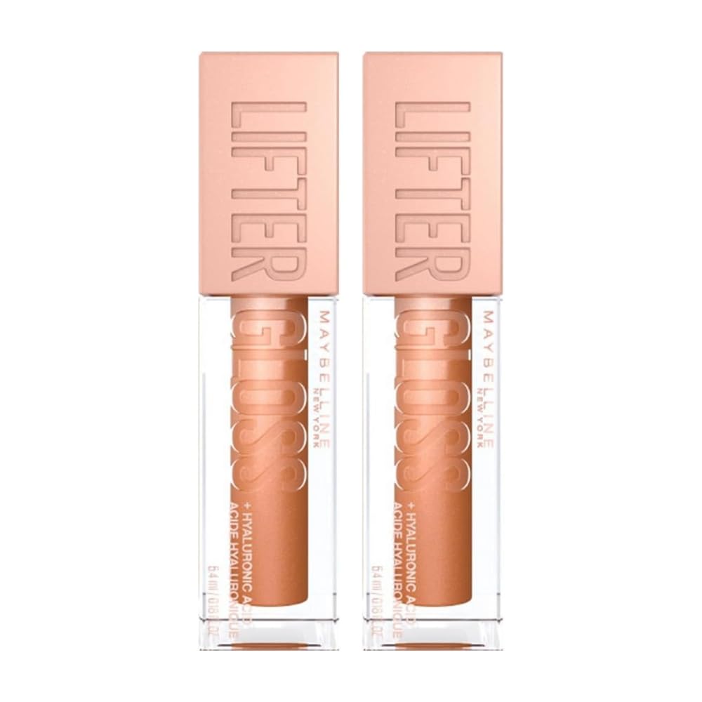 Maybelline Lifter Gloss Bronzed Lip Gloss, Lasting Hydration Formula With Hyaluronic Acid, Non Sticky, Hydrated Lips & Fuller Looking Lips, Shade: 019 Gold
