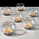 FrutPunch Candle Holder, Glass Candle Holder, Transparent Votive Candle Holders, Can be Used for Engagement, Wedding, Party, Gift Giving and Other Occasions Set of 6