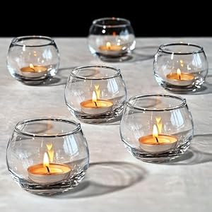 Candle Holder, Glass Candle Holder, Transparent Votive Candle Holders, Can be Used for Engagement, Wedding, Party, Gift Giving and Other Occasions Set of 6