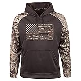 Huntworth Mens Heather Performance Fleece Hoodie (Gray/Hidd'n, X-Large)