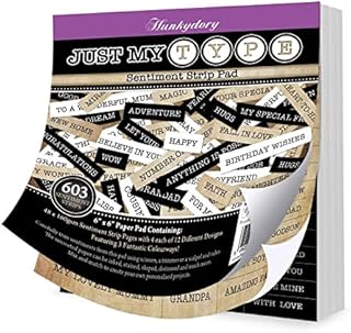 Hunkydory Crafts Just My Type Sentiment Strip Pad, White, (PAD101)