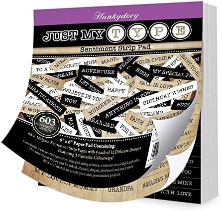 Hunkydory CraftsJust My Type Sentiment Strip Pad, White, (PAD101)