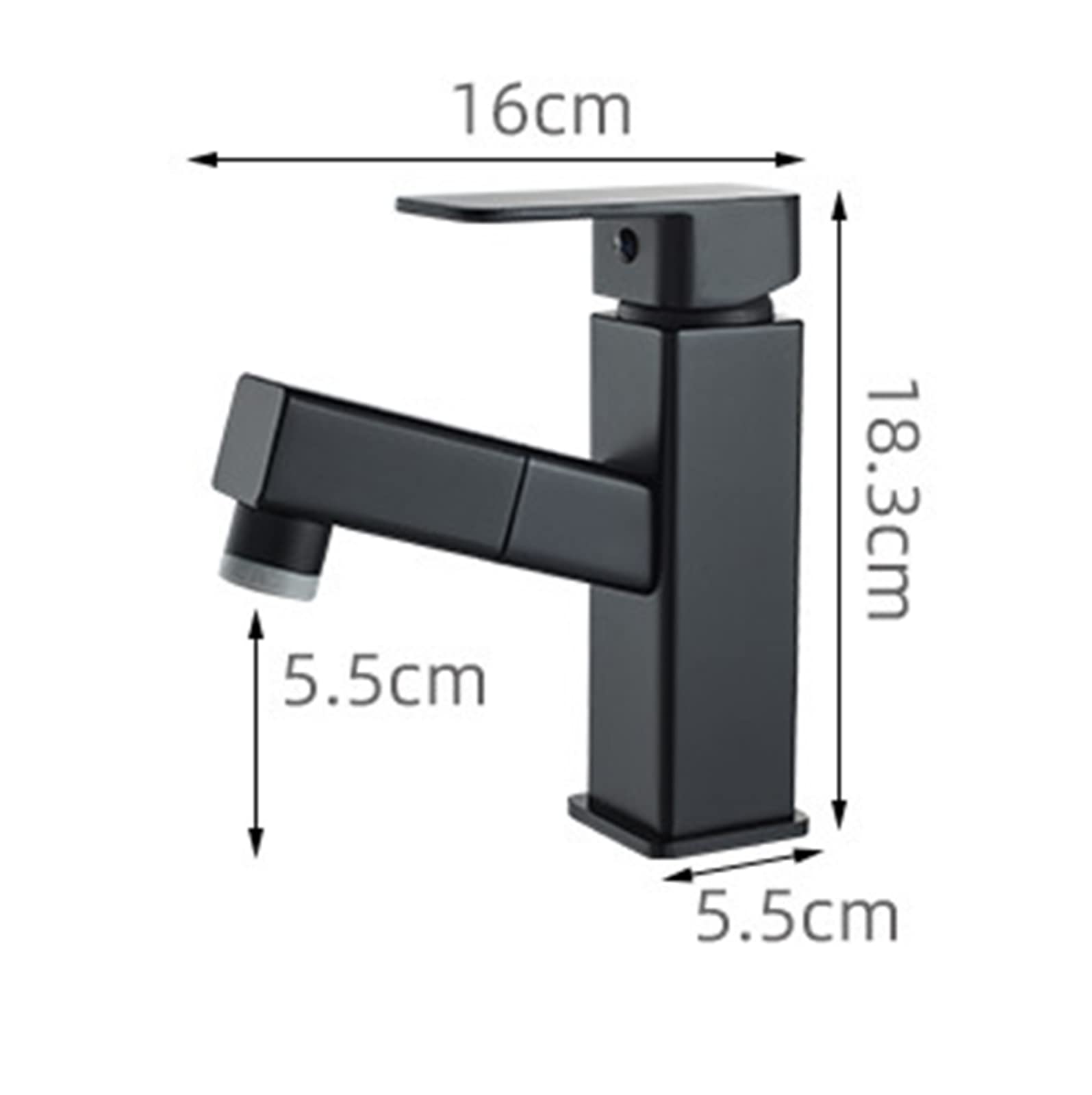 Grifo lavabo extraíble bimando de latón frío y caliente grifo mezclador lavabo Válvula De Cerámica Mezclador Baño Grifo para Lavabo, para baño,Un estandar