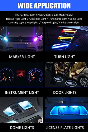 194 Led Bulb Blue Pack Of 10, T10 Led Bulb, 168 2825 W5W T10 Wedge Cob Led Replacement Bulbs Error Free For Car Dome Map Door Courtesy License Plate Lights #TOP5