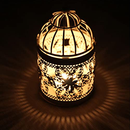 Hovico Small Metal Tealight Hanging Birdcage Lantern, 2Pack Decorative Candle Lanterns, Metal Birdcage Candle Holders For Table Wedding Indoor Outdoor Party thumb #4