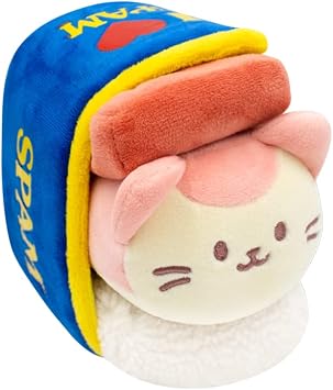 Anirollz Stuffed Animal Plush Toy - Official SPAM Musubi Blanket Outfitz Doll | Soft, Squishy, Warm, Cute, Comfort, Safe| Pillow with Kitty - Birthday Decorations Graduation Gift 6" Kittiroll