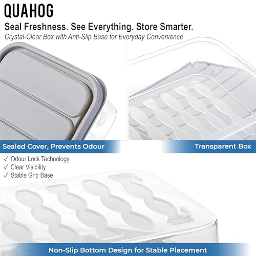 Image of QUAHOG Fridge Storage Containers, Fridge Organiser Storage Boxes, Air Tight Containers for Kitchen Storage, Fridge Storage Box, Storage and Containers, Air Tight Containers for Fridge (6 pcs, 1200 ML)