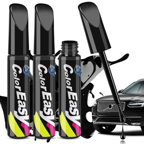 Penriter 3 Pièces Stylo Retouche Peinture Carrosserie Noir 36ml, Stylo Anti Rayure Voiture, Stylos Réparation des Rayures Auto De Peinture, Stylos Peintures Voitures,...
