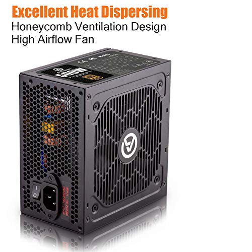 ARESGAME Power Supply 500W 80+ Bronze Certified PSU (AGV500)