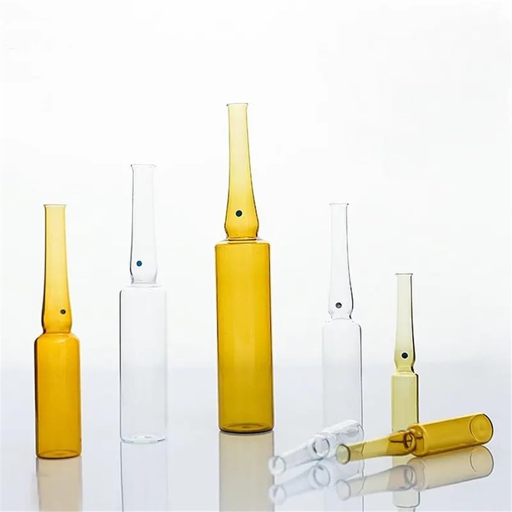 Laborgeräte und -ausrüstung 20/30/50/100 Stück Labor Klarglas/Braunglas 1/2/5/10/20ml Ampullenflasche zur Aufbewahrung von Medikamenten(Clear 5ml 50pcs)