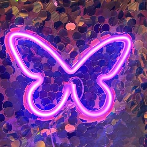DAKABUKA Pink Butterfly LED Sign for Decor Cover