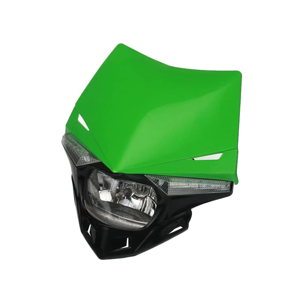 Mascherina per carenatura, luce di marcia diurna, faro anteriore per moto MASO (rosso), indicatore di direzione a LED, lampadina H4 UniVe-rs&al, adatta per motocross KX KXF CR CRF