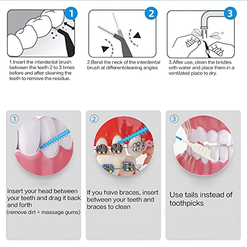 FaJoek Interdentale borstels, 200 stuks, tandenstokers, 0,7 mm, tandenstoker, tandenverzorgingsborstel, voor het reinigen van de tanden (Blau:200PCS, set) – Bild 7