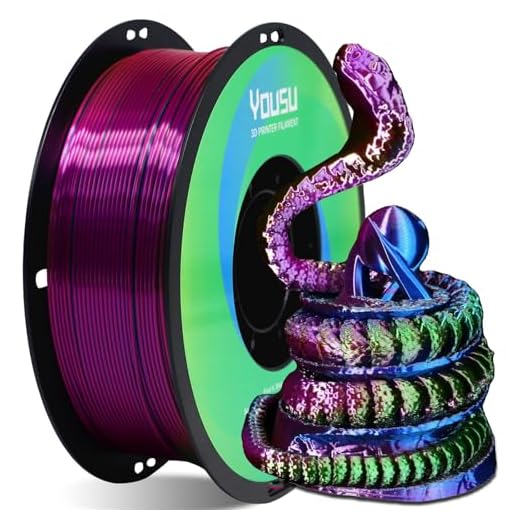 YOUSU Tri Color PLA 3D Printer Filament 1.75mm, Coextrusion Rainbow PLA Filament with Silk PLA Pink-Blue-Green, Multi Color 3D Printing Filament +/-0.02mm, 1kg/2.2lbs