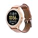 Full Grain Leather Watch band for Fossil Q Ventrue,18MM Genuine Leather Band with Quick Released Pins For Q Venture Smartwatch-Brown