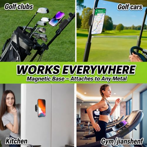 Magnetic Golf Cart Phone Holder, Upgraded Eagle Claw Design for Round Bars & Most Metal Golf Cart Frames, Strong N55 Magnetic Phone Mount, 2026 Universal Golf Cart Accessories, Golf Gifts for Men — view 6