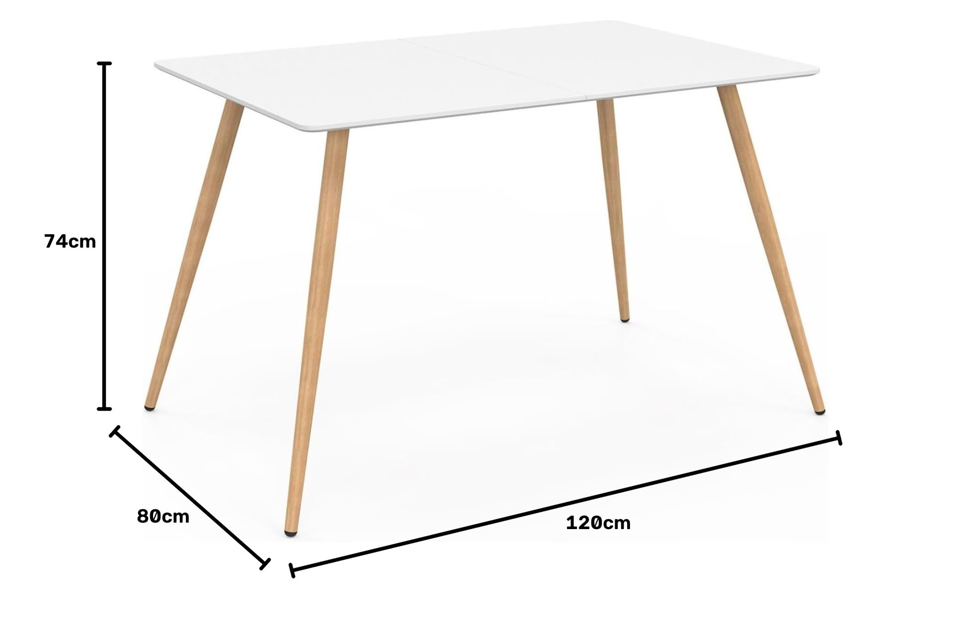 IDMarket - Tavolo da pranzo scandinavo per 6 persone bianco 120 cm SARA