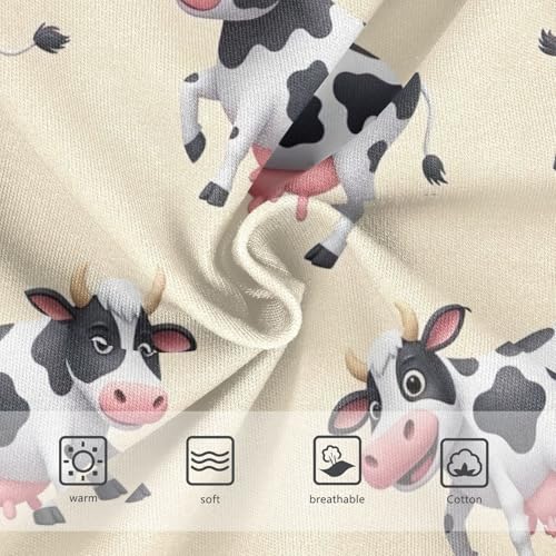 Panties for Girls, Black White Cows Beige Toddler Briefs, Cotton Underwear for Girls, 2T–8 Years3