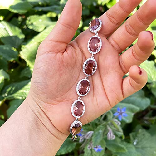 Oval Color Changin ZultaniteStone Sterling Silver Bracelet, Stone That Changes Color With Sunlight, Turkish Diaspore Stone Bracelet, Gift Idea For Women2
