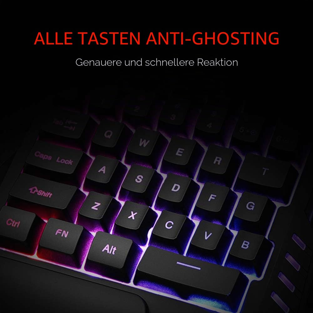 RedThunder Einhand-Gaming-Tastatur mit RGB-Hintergrundbeleuchtung und 35 Tasten Tragbare Mini Ergonomischer Gamecontroller für PC PS4 Xbox Gamer.